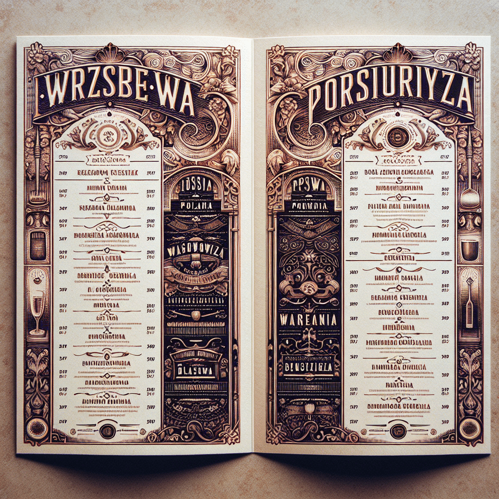 druk kart menu warszawa