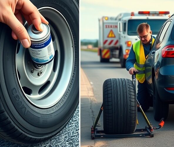 Przebita opona — co robić: pianka uszczelniająca czy pomoc drogowa?