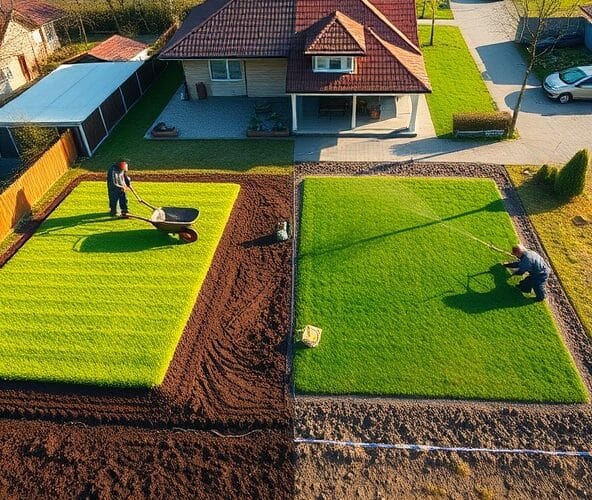 Łączny koszt 150m²: trawa z rolki w Michałowicach czy siew?