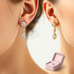 złote kolczyki z cyrkoniami 585