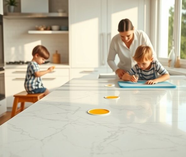 Czy marmur Calacatta na blat kuchenny sprawdzi się w domu z małymi dziećmi?
