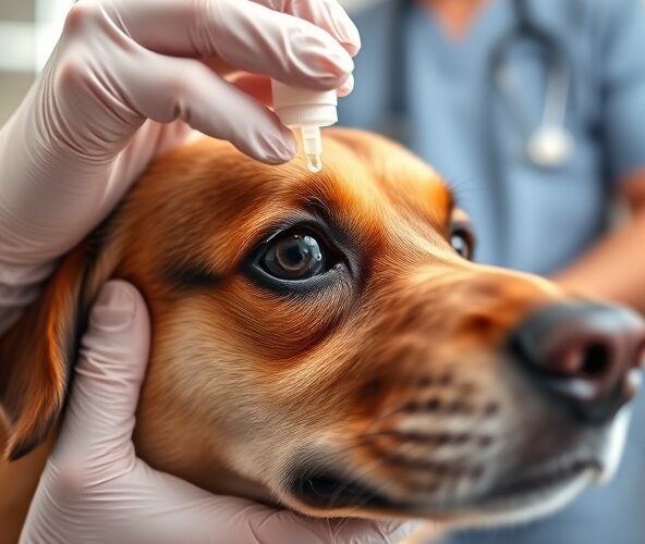 Jak stosować antybakteryjne krople do oczu dla psa z przewlekłym zapaleniem, żeby nie uszkodzić rogówki?